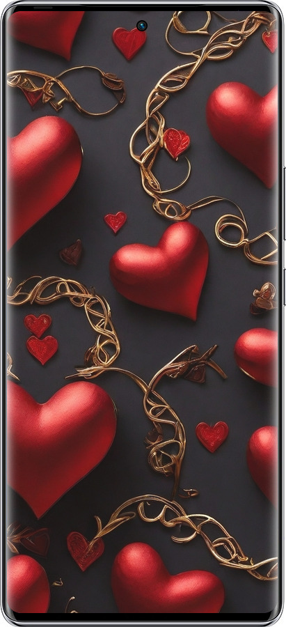 Силиконовый чехол Сердечки для Infinix Zero 40 5G - 5831u-3822 изображение 