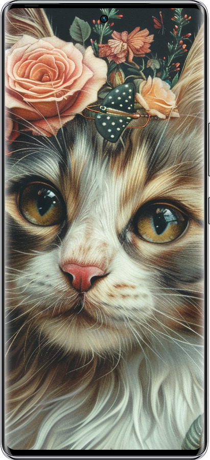 Силиконовый чехол Cats and flowers для Infinix Zero 40 5G - 6069u-3822 изображение 