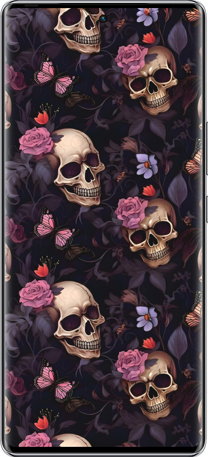 Силиконовый чехол Черепа и розы для Infinix Zero 40 5G - 6316u-3822 изображение 
