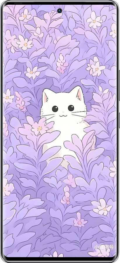 Силиконовый чехол Котик в цветах для Infinix Zero 40 5G - 6390u-3822 изображение 