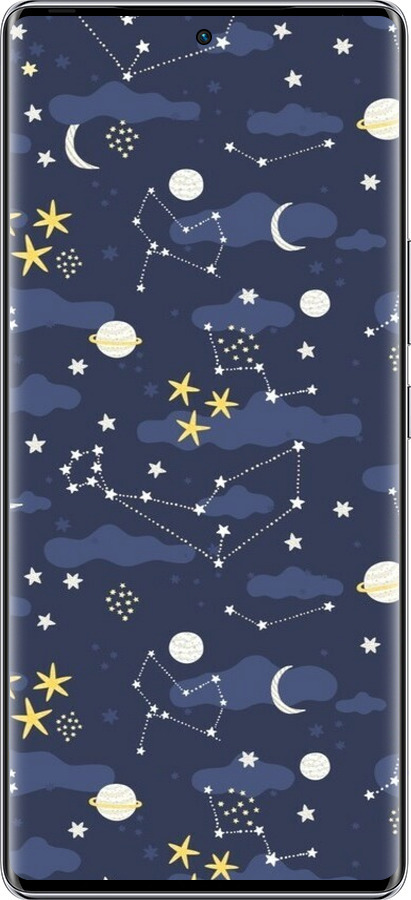 Силиконовый чехол Астрономический узор. Милый дизайн мультяшной вселенной для Infinix Zero 40 5G - 6446u-3822 изображение 