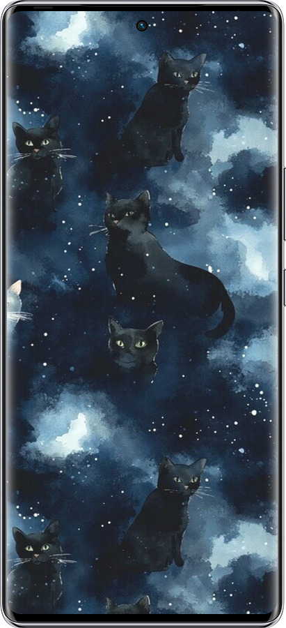 Силиконовый чехол Изображение Кошек с тёмной акварелью для Infinix Zero 40 5G - 6521u-3822 изображение 