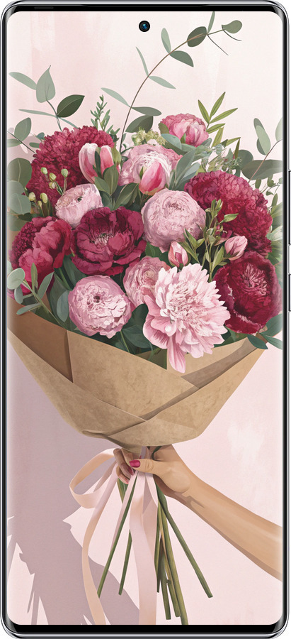 Силиконовый чехол Пионы 1 для Infinix Zero 40 5G - 6705u-3822 изображение 