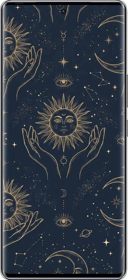 Силиконовый чехол Celestial Harmony: Sun & Moon Gold Mystic Pattern для Infinix Zero 40 5G - 6778u-3822 изображение 