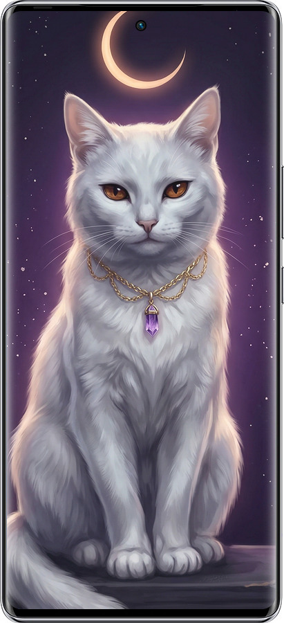 Силиконовый чехол Mystic White Cat Gothic Dark Purple Gold для Infinix Zero 40 5G - 6805u-3822 изображение 