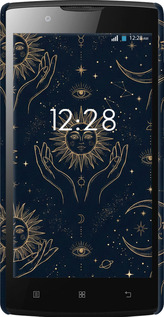 3D пластиковый матовый чехол Celestial Harmony: Sun & Moon Gold Mystic Pattern для Lenovo A2010 - 6778m-216 изображение 