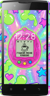 3D пластиковый глянцевый чехол Y2K Aesthetic Retro Pet: Годуй мене кавою для Lenovo A2010 - 6784c-216 изображение 