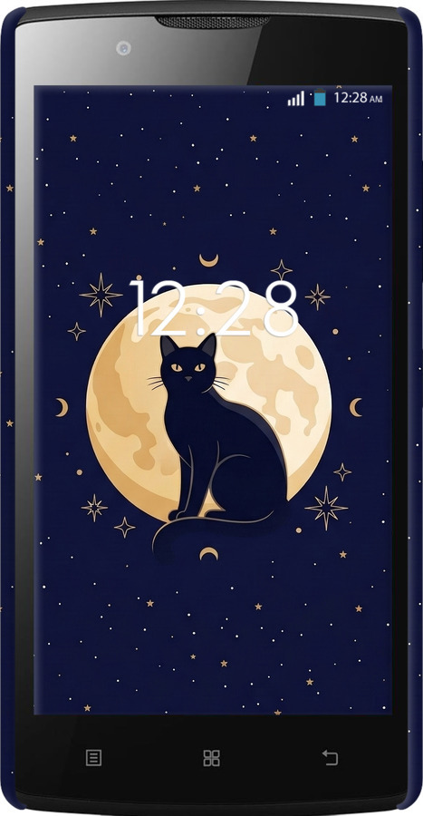 3D пластиковый глянцевый чехол Cute Cat Celestial/Witchy для Lenovo A2010 - 6787c-216 изображение 