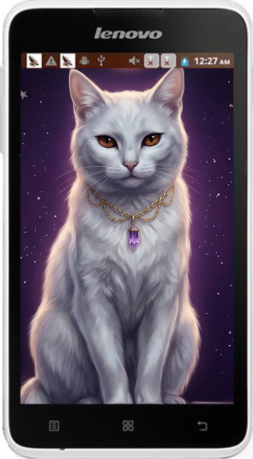 Силиконовый чехол Mystic White Cat Gothic Dark Purple Gold для Lenovo A529 - 6805u-200 изображение 