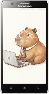 3D пластиковий матовий чехол Funny Capybara CEO Working для Lenovo A536 - 6777m-149 изображение 