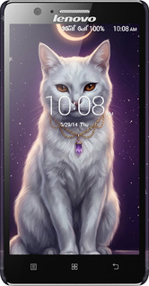 3D пластиковий матовий чехол Mystic White Cat Gothic Dark Purple Gold для Lenovo A536 - 6805m-149 изображение 