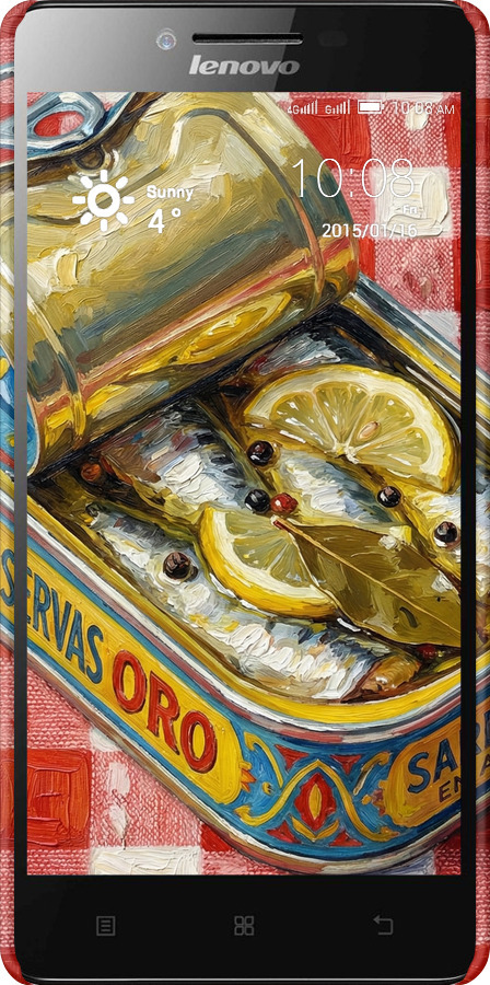 3D пластиковый матовый чехол Vintage Sardine Tin Phone для Lenovo K3 (K30-t) - 6772m-114 изображение 