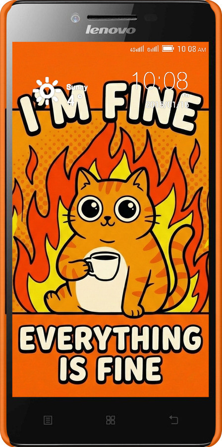 3D пластиковий глянцевий чехол Funny Cat для Lenovo A6000 - 6786c-103 изображение 