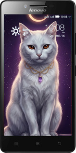Силиконовый чехол Mystic White Cat Gothic Dark Purple Gold для Lenovo K3 (K30-t) - 6805u-114 изображение 