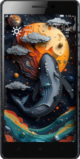 3D пластиковый матовый чехол Кит в космосе для Lenovo K3 Note K50-T5 - 6328m-141 изображение 