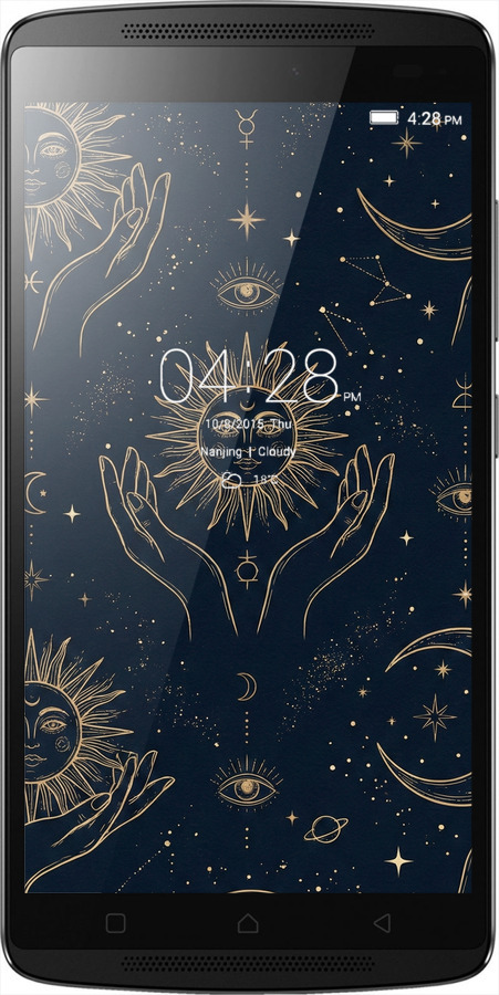 Силиконовый чехол Celestial Harmony: Sun & Moon Gold Mystic Pattern для Lenovo A7010 - 6778u-232 изображение 
