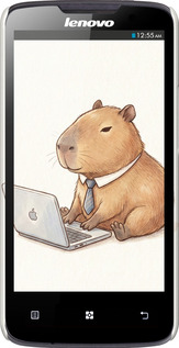 3D пластиковый глянцевый чехол Funny Capybara CEO Working для Lenovo A820 - 6777c-68 изображение 