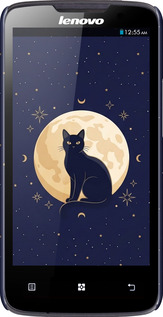 3D пластиковый глянцевый чехол Cute Cat Celestial/Witchy для Lenovo A820 - 6787c-68 изображение 