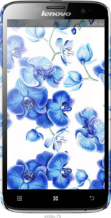 3D пластиковый глянцевый чехол Голубые орхидеи для Lenovo A850 - 4406c-79 изображение 