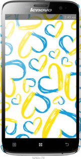 3D пластиковый глянцевый чехол Сердца UA для Lenovo A850 - 5292c-79 изображение 