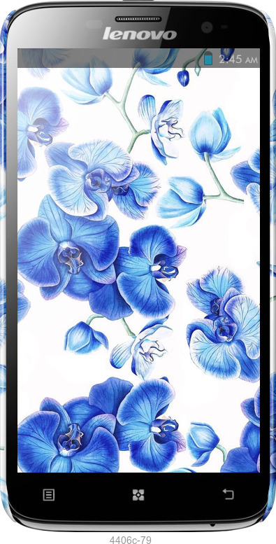 3D пластиковый глянцевый чехол Голубые орхидеи для Lenovo A850 - 4406c-79 изображение 