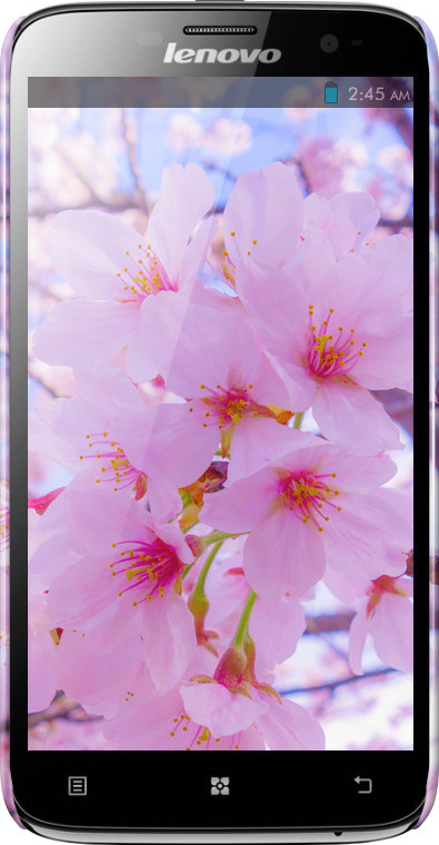 3D пластиковый глянцевый чехол Сакура для Lenovo A850 - 6029c-79 изображение 