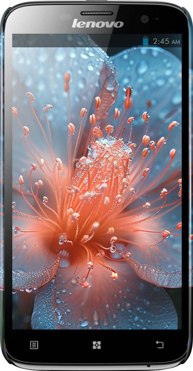 3D пластиковый глянцевый чехол Роса на цветке для Lenovo A850 - 6039c-79 изображение 