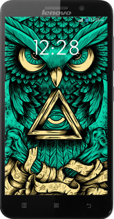Силиконовый чехол Сова Арт-тату для Lenovo A916 - 3971u-450 изображение 
