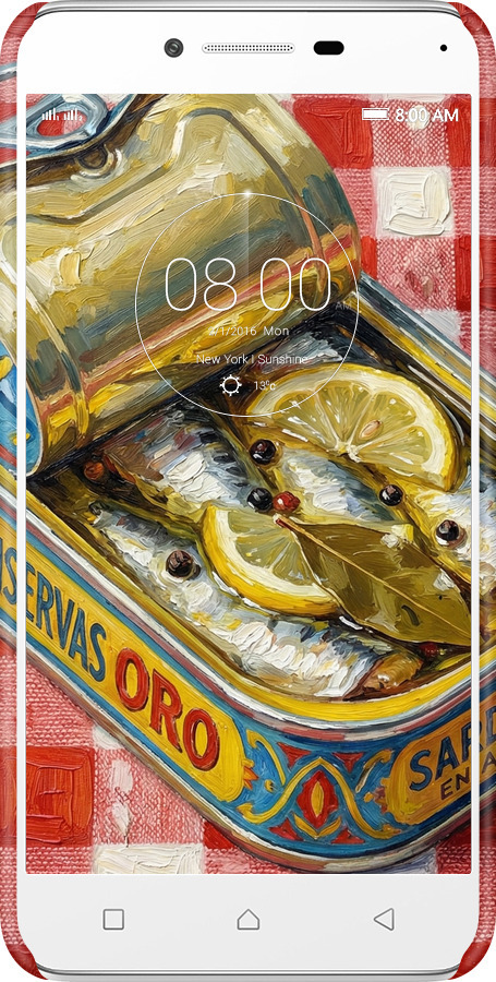 3D пластиковый матовый чехол Vintage Sardine Tin Phone для Lenovo K5 Plus - 6772m-278 изображение 