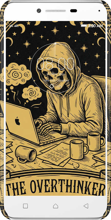 3D пластиковий матовий чехол The Overthinker для Lenovo K5 Plus - 6774m-278 изображение 