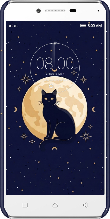3D пластиковый матовый чехол Cute Cat Celestial/Witchy для Lenovo K5 Plus - 6787m-278 изображение 