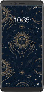 Силиконовый чехол Celestial Harmony: Sun & Moon Gold Mystic Pattern для Lenovo K5 Pro - 6778u-1608 изображение 