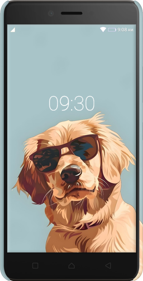 3D пластиковый матовый чехол Пес в очках для Lenovo K6 Note - 6381m-453 изображение 