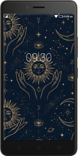 2D пластиковый чехол Celestial Harmony: Sun & Moon Gold Mystic Pattern для Lenovo K6 Note - 6778t-453 изображение 