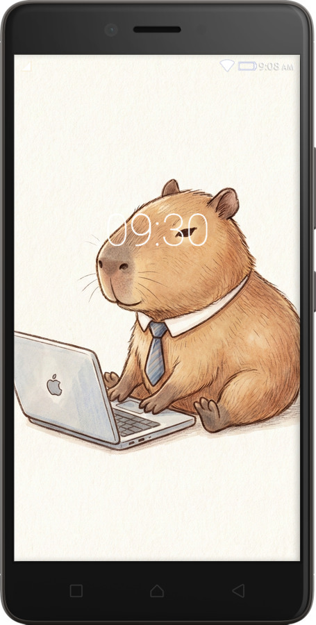 2D пластиковый чехол Funny Capybara CEO Working для Lenovo K6 Note - 6777t-453 изображение 