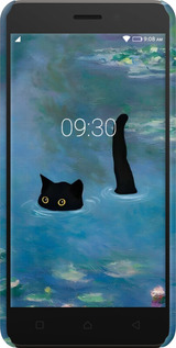 3D пластиковий матовий чехол Із зображенням кота та водяної лілії Monet для Lenovo K6 - 6519m-452 изображение 