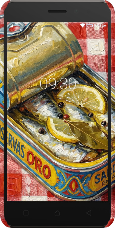 3D пластиковый матовый чехол Vintage Sardine Tin Phone для Lenovo K6 - 6772m-452 изображение 