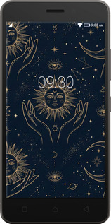 2D пластиковый чехол Celestial Harmony: Sun & Moon Gold Mystic Pattern для Lenovo K6 - 6778t-452 изображение 