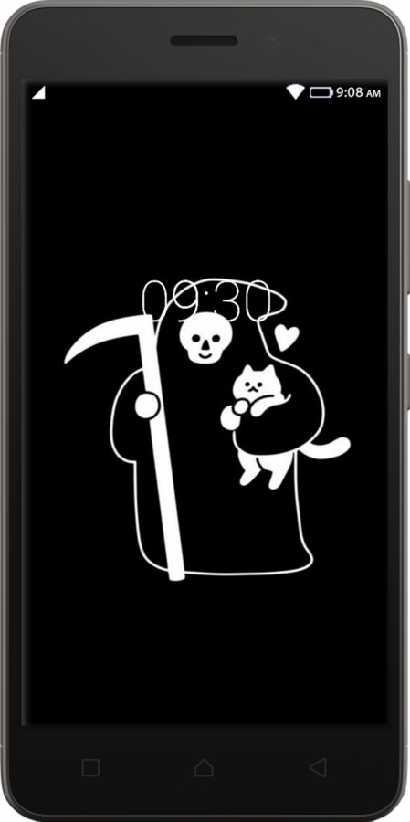 2D пластиковый чехол Минималистичный арт: смерть и кошка для Lenovo K6 - 6529t-452 изображение 
