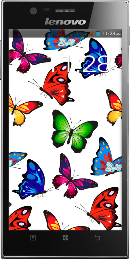 Силиконовый чехол Красочные мотыльки для Lenovo K900 - 4761u-671 изображение 