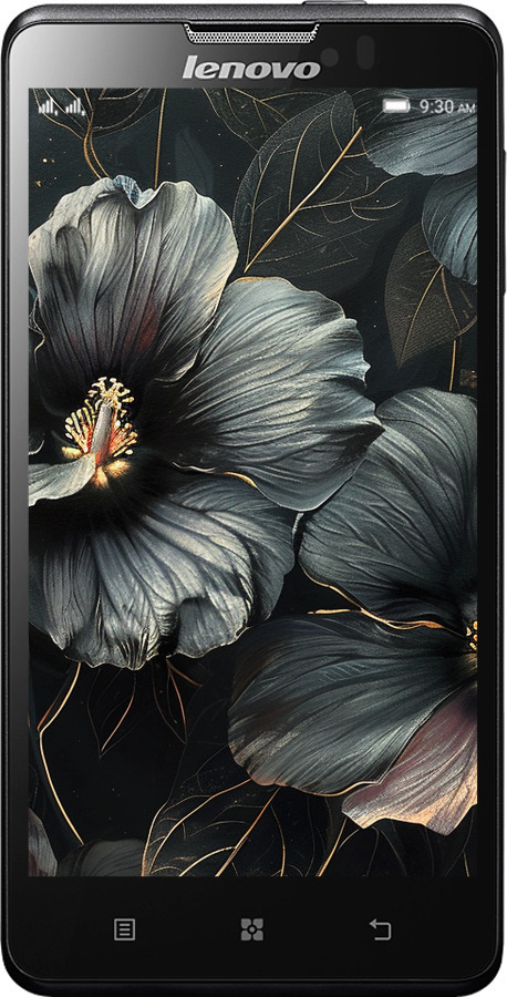 Силиконовый чехол Черные цветы для Lenovo P780 - 6031u-305 изображение 