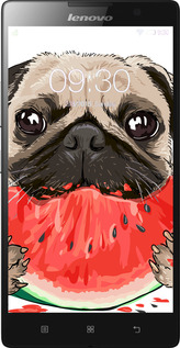 Силиконовый чехол Мопс и арбуз для Lenovo P90 - 4665u-234 изображение 