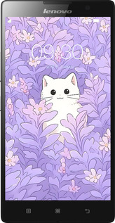 Силіконовий чехол Котик в цветах для Lenovo P90 - 6390u-234 изображение 