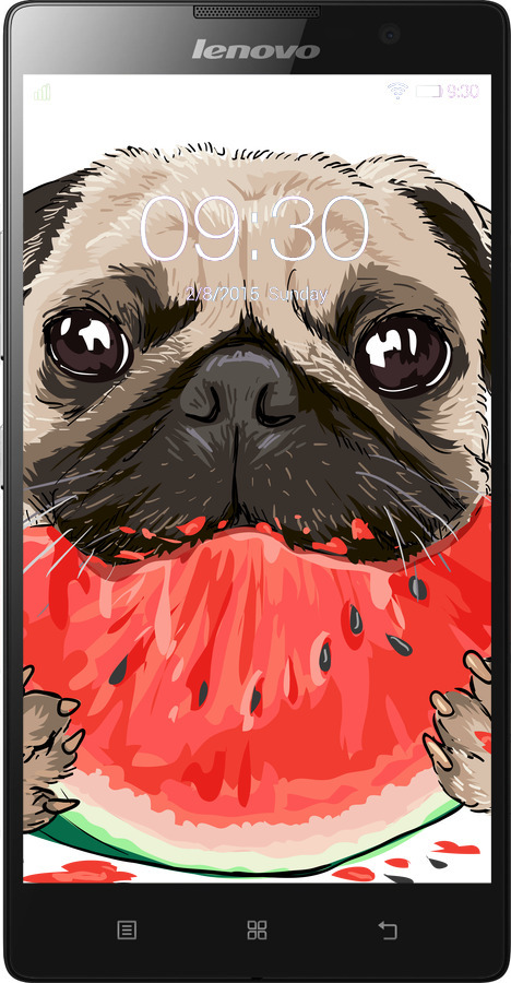 Силиконовый чехол Мопс и арбуз для Lenovo P90 - 4665u-234 изображение 