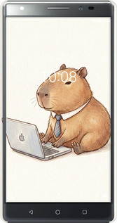 3D пластиковий матовий чехол Funny Capybara CEO Working для Lenovo Phab 2 Plus - 6777m-990 изображение 