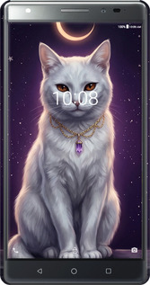 3D пластиковий матовий чехол Mystic White Cat Gothic Dark Purple Gold для Lenovo Phab 2 Plus - 6805m-990 изображение 