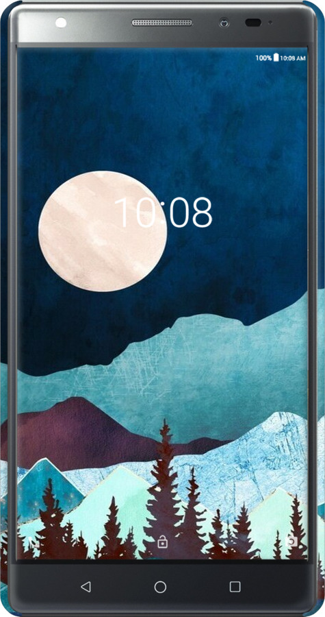 3D пластиковый матовый чехол Горная идиллия ночной пейзаж для Lenovo Phab 2 Plus - 6488m-990 изображение 