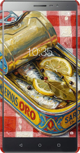 3D пластиковый матовый чехол Vintage Sardine Tin Phone для Lenovo Phab 2 - 6772m-956 изображение 