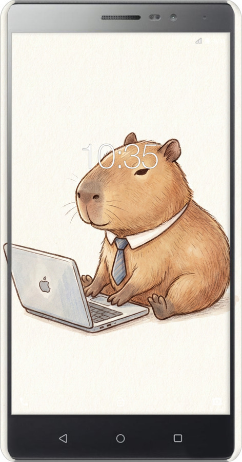 3D пластиковый матовый чехол Funny Capybara CEO Working для Lenovo Phab 2 - 6777m-956 изображение 