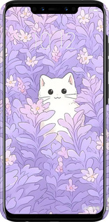 3D пластиковий матовий чехол Котик в цветах для Lenovo S5 Pro - 6390m-1615 изображение 